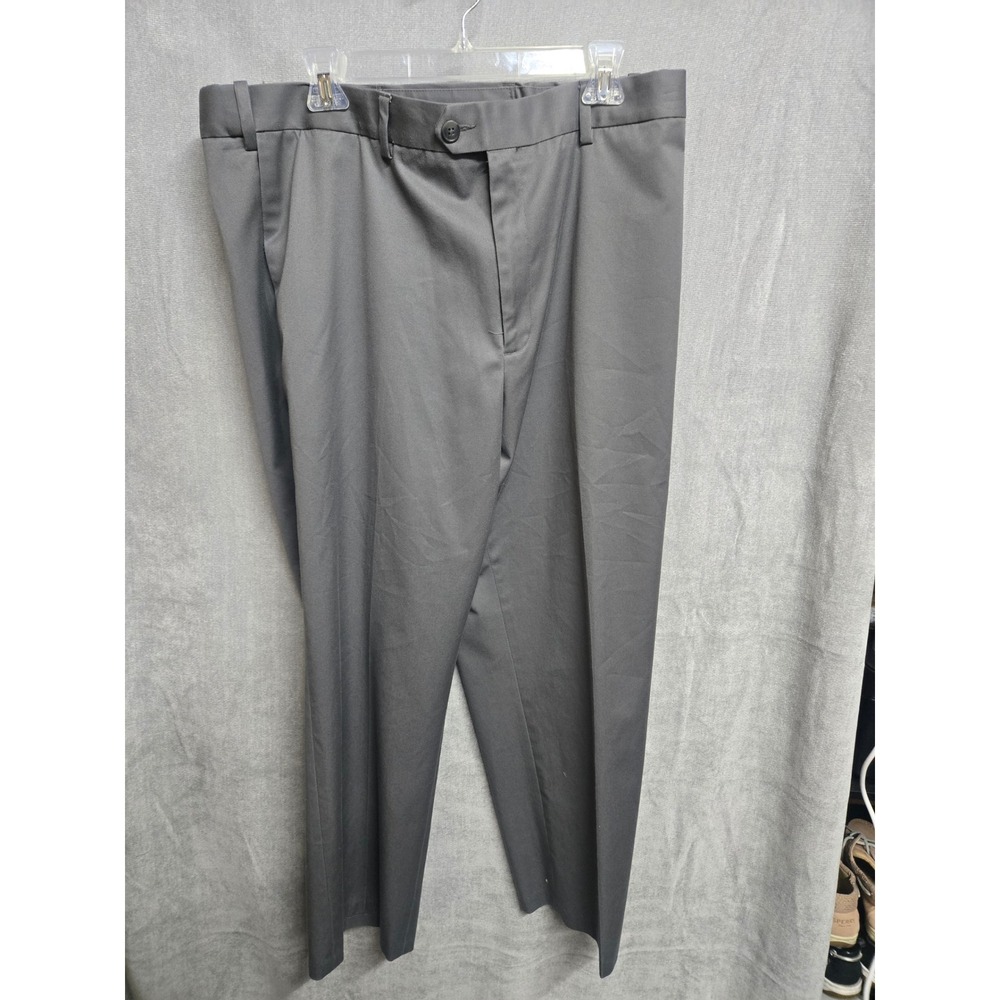 Perry Ellis Portfolio Mens Charcoal Gray Dress Pants 38x29 Flat Front Stretch
